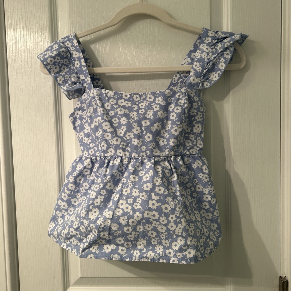 Altar'd State Light Blue Floral Top
